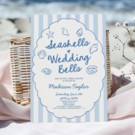 Invitación Seashells and Wedding Bells Coastal Bridal Shower