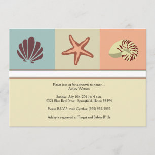 Invitación Seashells Baby Shower
