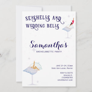 Invitación Seashells Boda Bells Beach Cruise Bachelorette
