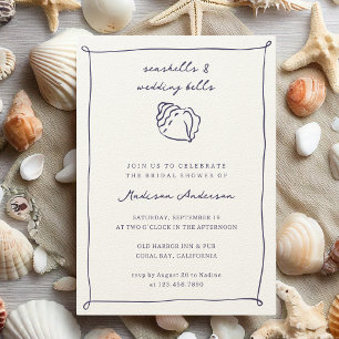 Invitación Seashells Boda Bells Nautical Bridal Shower