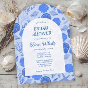 Invitación Seashells Bridal Shower Elegant Beach PERSONALIZAD