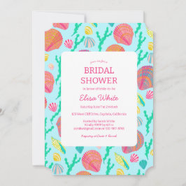 Invitación Seashells Bridal Shower Elegante PERSONALIZADO de 