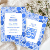 Seashells Bridal Shower Moda Blue Beach PERSONALIZ
