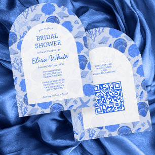 Invitación Seashells Bridal Shower Moda playa PERSONALIZADO Q