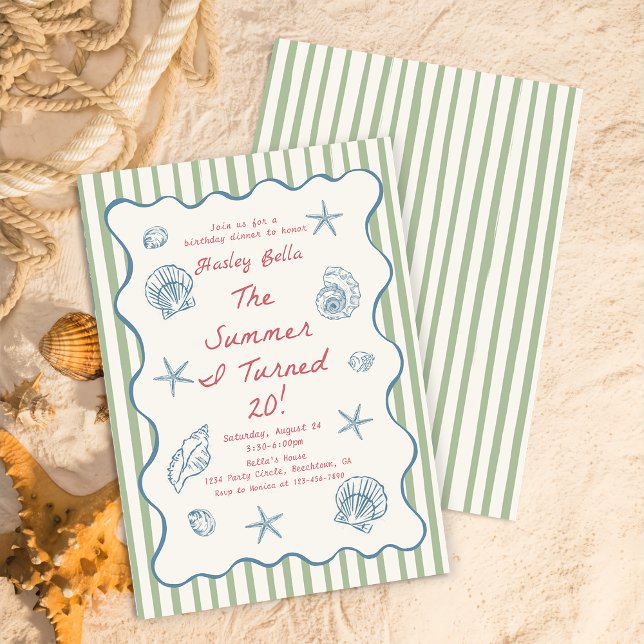 Invitación Seashells The Summer I Turned Twenty Birthday (Subido por el creador)