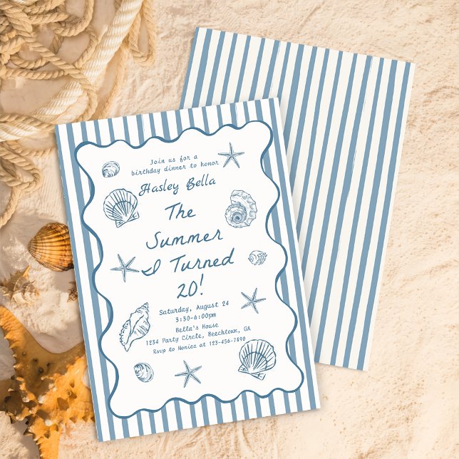 Invitación Seashells The Summer I Turned Twenty Birthday (Subido por el creador)