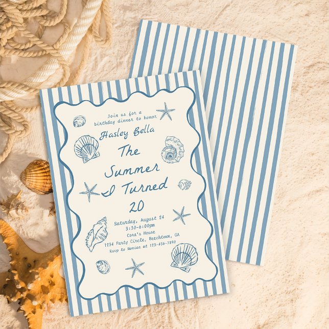 Invitación Seashells The Summer I Turned Twenty Birthday (Subido por el creador)