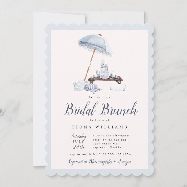 Invitación Seaside Beach Bridal Brunch Shower 