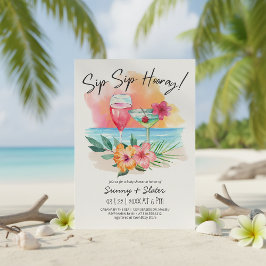 Invitación Seaside Sippin | Tropical Beach Baby Shower