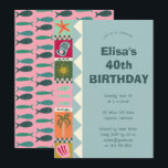 Invitación Seaside Soiree BIRTHDAY PARTY Moderno PERSONALIZAD<br><div class="desc">Perfecta tarjeta para una invitación divertida. ¡La mano hizo arte para ti! Perfecto para los cumpleaños de la playa. ¡TODO PERSONALIZABLE! Haga clic en "Personalizar" para editar el texto. Haga clic en "editar usando la herramienta de diseño" para ajustar las fuentes, colores y colocaciones y para borrar el diseño de...</div>