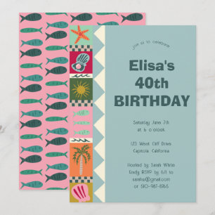 Invitación Seaside Soiree BIRTHDAY PARTY Moderno PERSONALIZAD