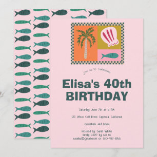 Invitación Seaside Soiree Moderna Cute PERSONALIZADO Fiesta d