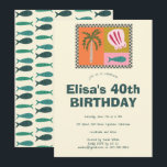 Invitación Seaside Soiree Moderna Cute PERSONALIZADO Fiesta d<br><div class="desc">Perfecta tarjeta para una invitación divertida. ¡La mano hizo arte para ti! Perfecto para un cumpleaños de playa junto al mar u otra celebración. ¡TODO PERSONALIZABLE! Haga clic en "Personalizar" para editar el texto. Haga clic en "editar usando la herramienta de diseño" para ajustar las fuentes, colores y colocaciones y...</div>