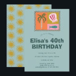 Invitación Seaside Soiree Moderna Cute PERSONALIZADO Fiesta d<br><div class="desc">Perfecta tarjeta para una invitación divertida. ¡La mano hizo arte para ti! Perfecto para un cumpleaños de playa junto al mar u otra celebración. ¡TODO PERSONALIZABLE! Haga clic en "Personalizar" para editar el texto. Haga clic en "editar usando la herramienta de diseño" para ajustar las fuentes, colores y colocaciones y...</div>