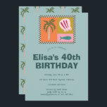 Invitación Seaside Soiree Moderna Cute PERSONALIZADO Fiesta d<br><div class="desc">Perfecta tarjeta para una invitación divertida. ¡La mano hizo arte para ti! Perfecto para un cumpleaños de playa junto al mar u otra celebración. ¡TODO PERSONALIZABLE! Haga clic en "Personalizar" para editar el texto. Haga clic en "editar usando la herramienta de diseño" para ajustar las fuentes, colores y colocaciones y...</div>