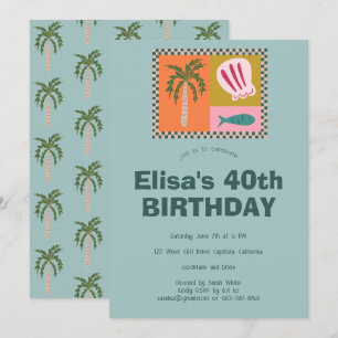 Invitación Seaside Soiree Moderna Cute PERSONALIZADO Fiesta d