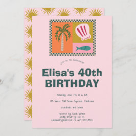 Invitación Seaside Soiree Moderna Cute PERSONALIZADO Fiesta d