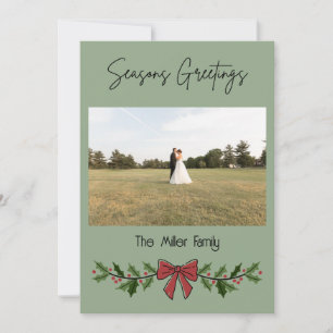 Invitación Seasons Greeting Garland and Mistletoe