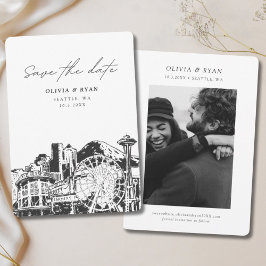Invitación Seattle Salva al Boda del Skyline Downtown