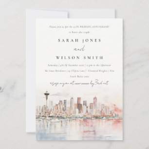 Invitación Seattle Washington Paisaje Boda Aniversario
