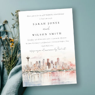 Invitación Seattle Washington Paisaje Boda Aniversario