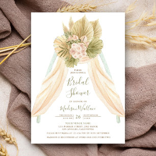Invitación Secado Floral Palma Boho Arco Triangular Despedida