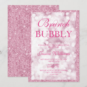 Invitación Secador rosa Brunch & Bubbly Bridal Shower