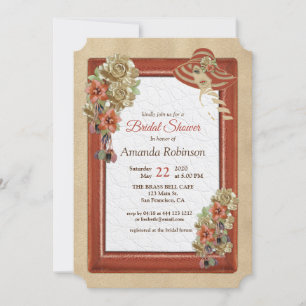 Invitación Secador y Ante textura Art Bridal Shower