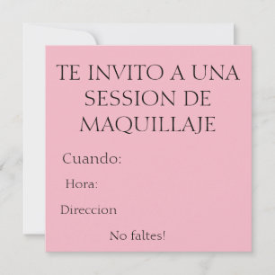 Invitación sección de maquillaje