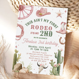 Invitación Second Rodeo Cowgirl Western Birthday Invitation 
