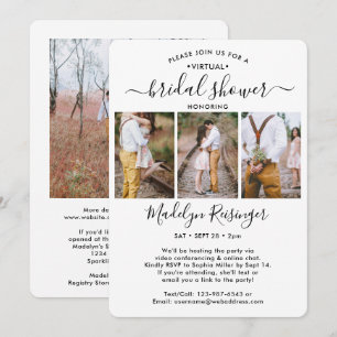 Invitación Secuencia de 4 fotos para ducha de novia virtual a