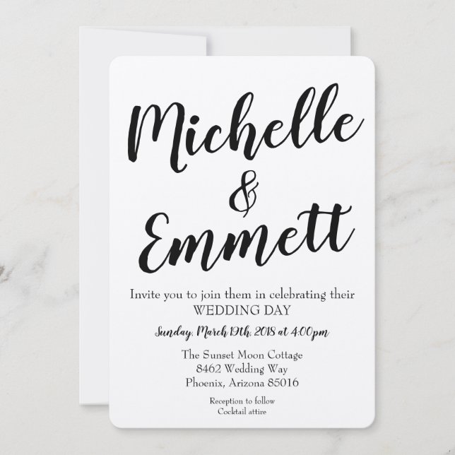 Invitación Secuencia de caligrafía Boda Rustica Kraft Elegant (Anverso)