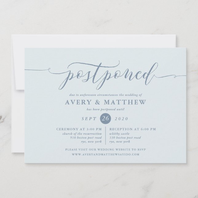 Invitación Secuencia de comandos pospuesta de ceremonia de Bo (Anverso)