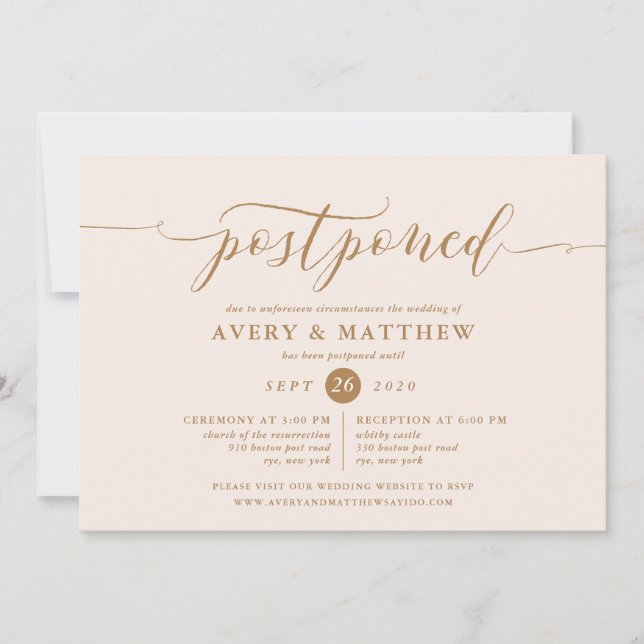 Invitación Secuencia de comandos pospuesta de ceremonia de Bo (Anverso)