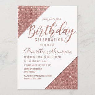 Invitación Secuencia del Purpurina de esparkling blanco de or
