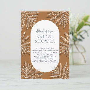 Invitación Secuencia mínima de texto Boho Bridal Shower