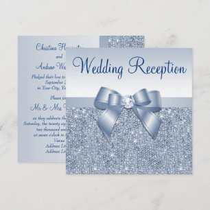 Invitación Secuencias azules y recepción de bodas de barro co