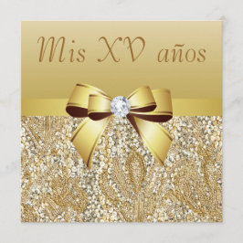 Invitación Secuencias de oro, Quinceañera de brillantes y dia