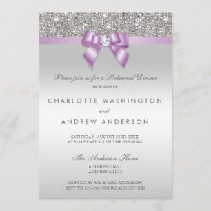 Invitación Secuencias de plata Ensayo de Boda de ciruelas de