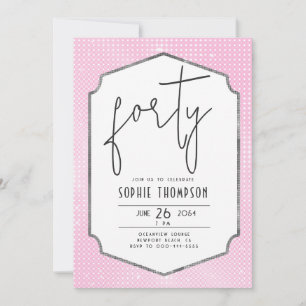 Invitación Secuencias rosadas del marco de decoración minimal