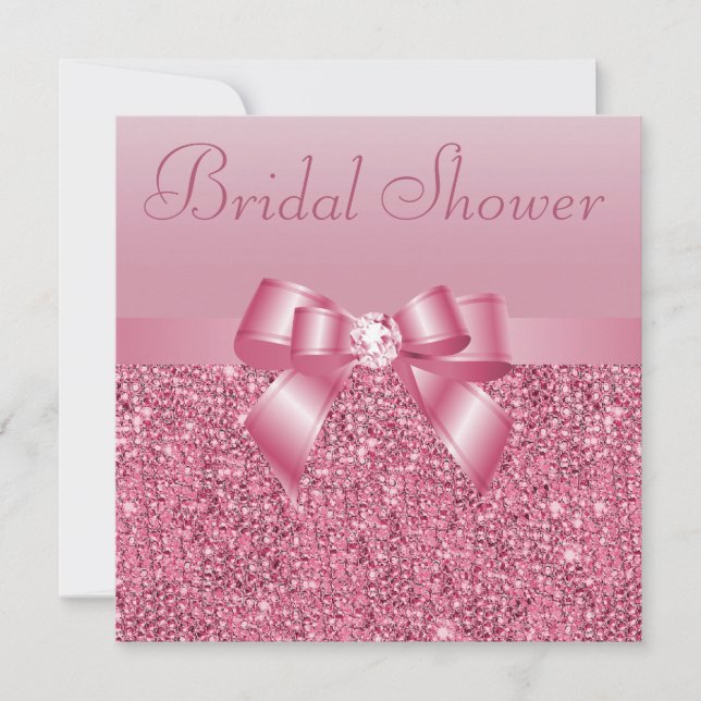 Invitación Secuencias rosadas, ducha de novias de barro y dia (Anverso)