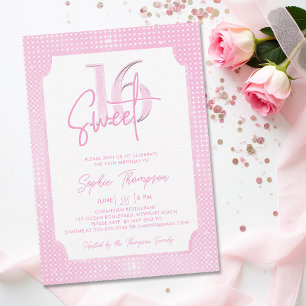 Invitación Secuencias rosadas Elegante caligrafía de marco du