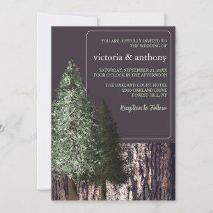 Invitación secuoyas y corteza, Boda ruso
