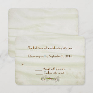 Invitación Seda de boda con respuesta de RSVP con margaritas