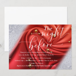 Invitación Seda Elegante Rojo La Noche Antes De La Cena Del E