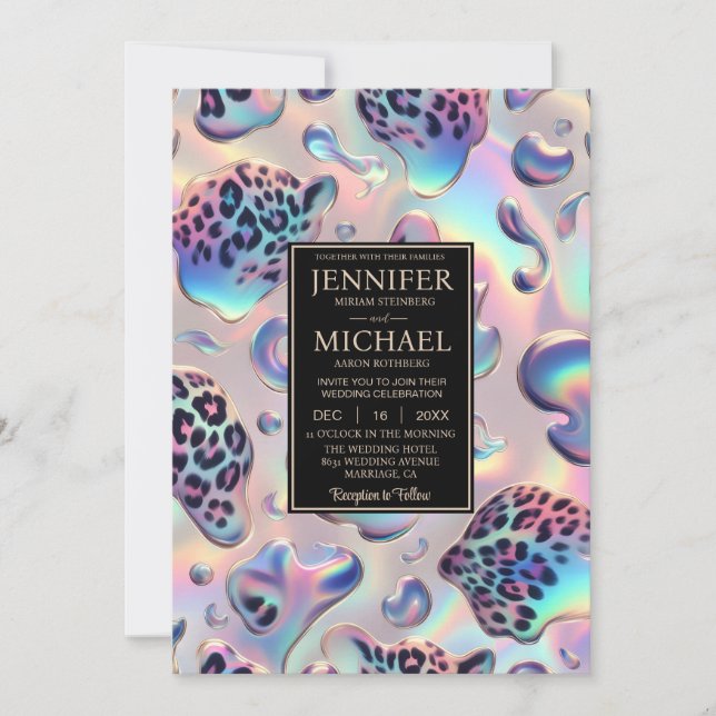 Invitación SEE BACK All-In-One Exotic Posh Wedding Invitation (Anverso)