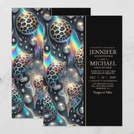 Invitación SEE BACK All-In-One Exotic Posh Wedding Invitation