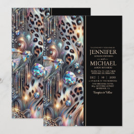 Invitación SEE BACK All-In-One Exotic Posh Wedding Invitation