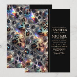 Invitación SEE BACK All-In-One Exotic Posh Wedding Invitation