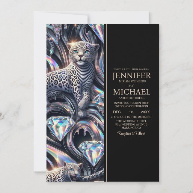 Invitación SEE BACK All-In-One Exotic Posh Wedding Invitation (Anverso)